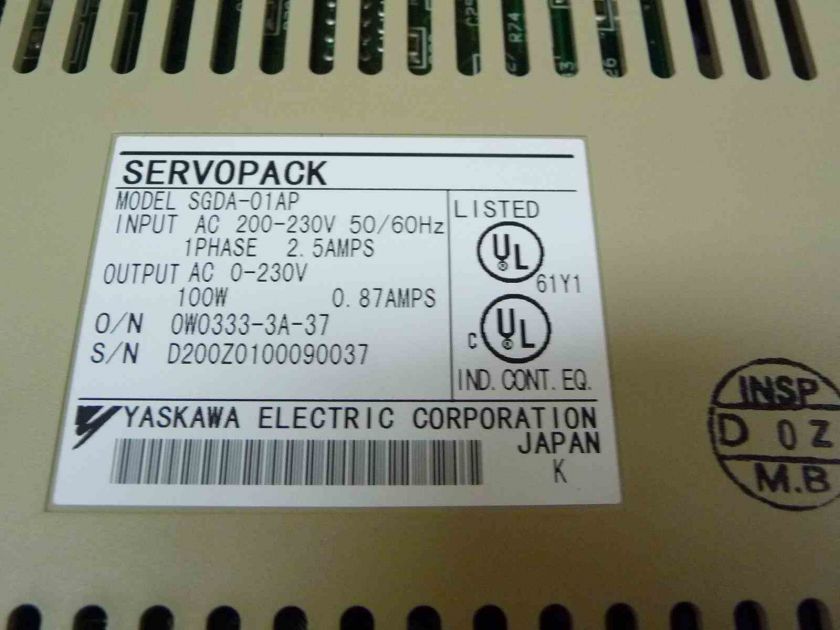 Yaskawa Servopack Servo Drive SGDA 01AP working  