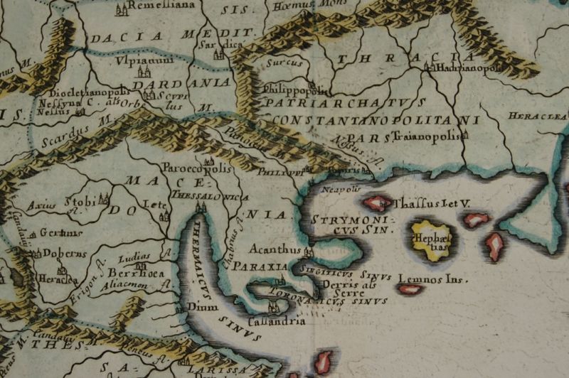 GRECE HELLAS CRETE AEGEAN SEA TURKEY BALKAN ENGRAVING MAP SANSON 1694 