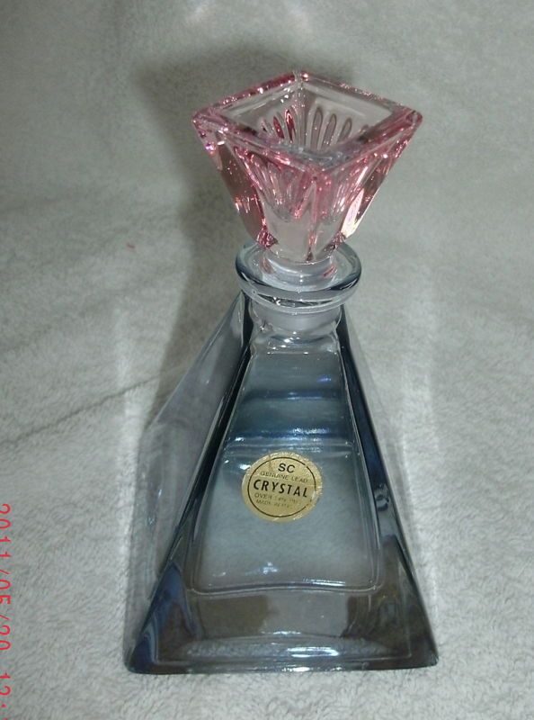 4W24 VINTAGE SC CRYSTAL PERFUME BOTTLE MADE IN ITALY OV  