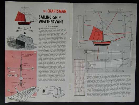 Sailing Ship Cutter Weathervane Wood & Copper DIY PLANS  