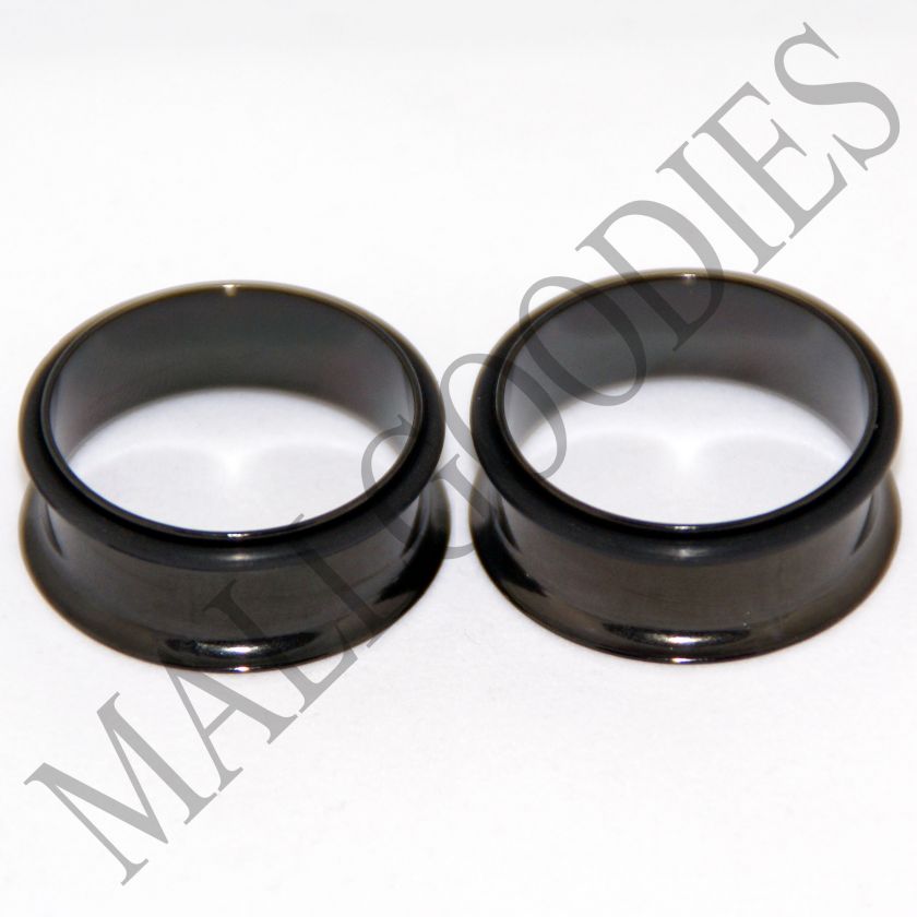 0085 Black Single Flare Tunnels 1 1/8 Inch 28mm Plugs  