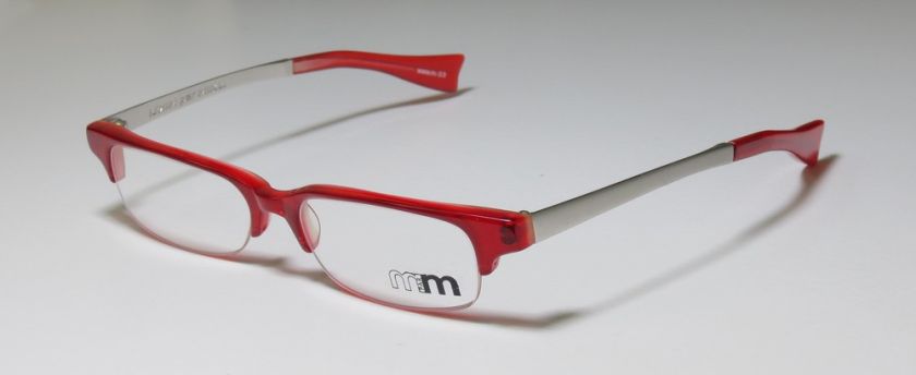 NEW ALAIN MIKLI 110 RED/SILVER HALF RIM RX ABLE OPTICAL EYEGLASS 