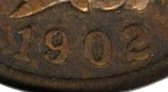 1902 ANACS VG8 Indian Cent   Double Struck In Collar  