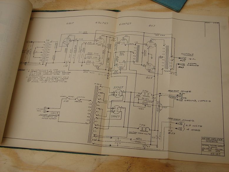 Old IPC Theater sound manual AM 1026 1028 1080 tube amplifier Western 