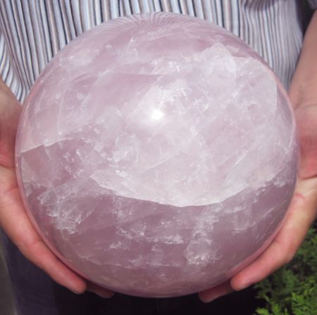 20.6lb NATURAL ROSE QUARTZ CRYSTAL SPHERE BALL healing Huge  