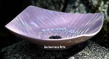 Nippon Kodo Yukari Wave Plate Pink Incense Burner New  