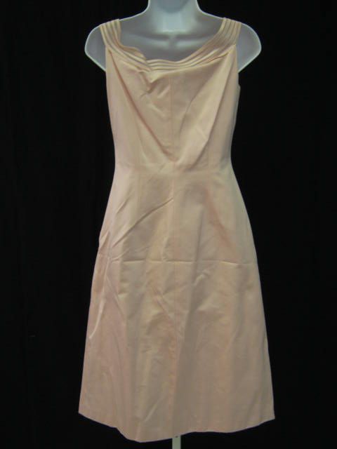 RICHARD TYLER COUTURE Pink Silk Sleeveless Knee Dress 4  