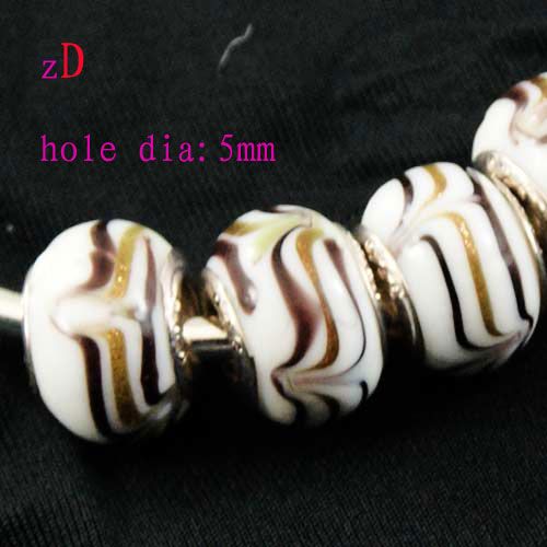 P1611 6pc Murano Lampwork Loose Bead Fit Charm Bracelet  