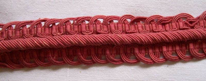 Antique French Passementerie Trim Med. Pink Coreded  