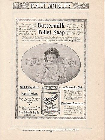 1895 Cosmo Buttermilk Soap Co Ad Fair Country Maids  