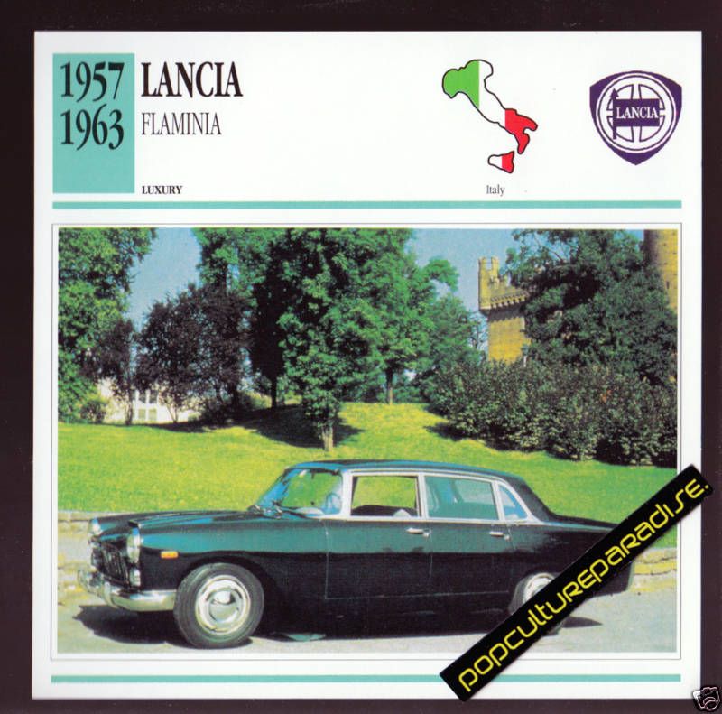 1957 1963 LANCIA FLAMINIA Car PICTURE SPEC INFO CARD  