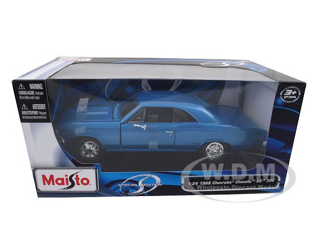 1966 CHEVROLET CHEVELLE SS 396 BLUE 124 DIECAST  