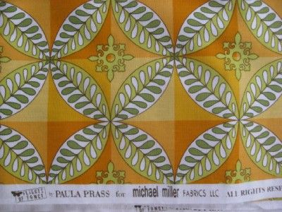 COTTON QUILT FABRIC MILLER ORANGE PEEL RING LEAF TILE #  