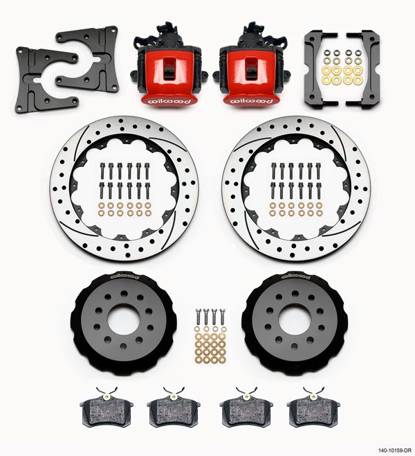 WILWOOD DISC BRAKE KIT,2005 2011 MUSTANG,14/13,RED,DR  