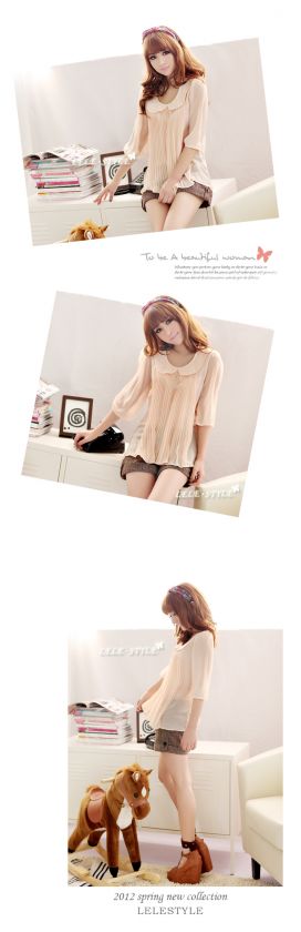 CHIC PLEATED TOP CREW NECK SHORT SLEEVE 2153  