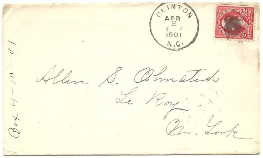 Postal Cover & Enclosure / Clinton, NC / 1901 / Lot 233  