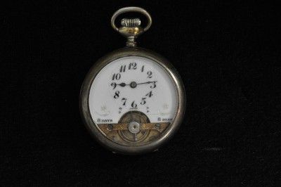 VINTAGE 49.5MM SWISS 8 DAY EXPOSED BALANCE POCKET WATCH FOR REPAIRS 