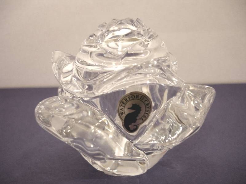 Waterford Rose Covered Crystal Keepsake Box Made in Ireland NIB  