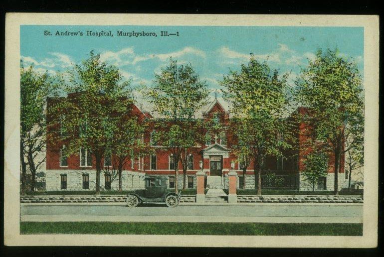   @ ST ANDREWS HOSPITAL MURPHYSBORO IL POSTCARD 1920s S11 28S  