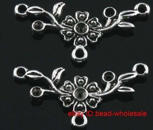 Free ship 10pcs tibetan silver flower connectors 32mm  