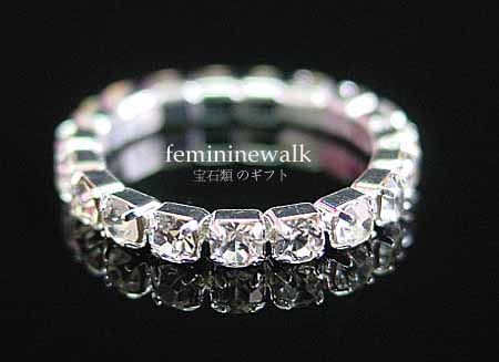 ROW PARTY CLEAR RHINESTONE CRYSTAL WEDDING RING #RG2A  