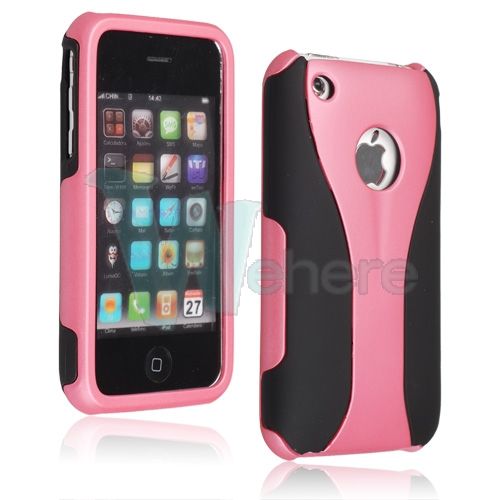 BLACK WHITE HARD BACK CASE COVER RUBBERIZED FOR APPLE IPHONE 3G S 3GS 