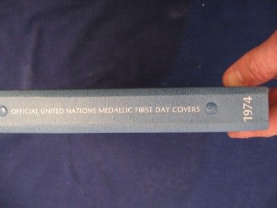 1974 UNITED NATIONS 5 SILVER MEDALs +FDC stamps ALBUM  