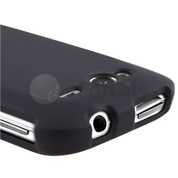 For T Mobile HTC Wildfire S Black Accessory Hard Case Cover Premium 