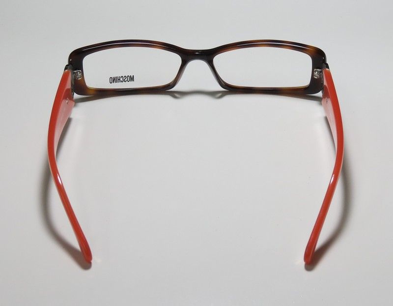 NEW MOSCHINO 3204 53 16 135 RHINESTONES HAVANA/ORANGE EYEGLASSES 