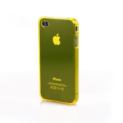 Yellow Crystal See Thru Back Snap On Flexi Hard Skin Case Cover iPhone 