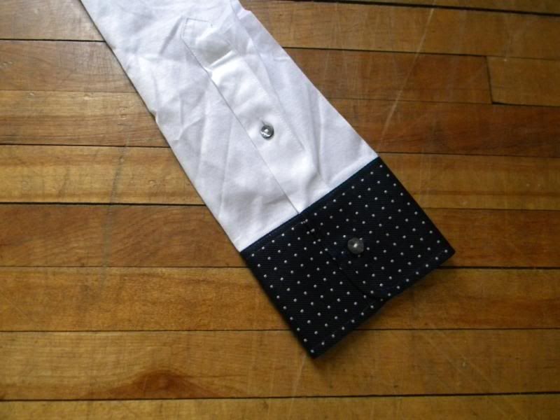 DOLCE&GABBANA BLUE WHITE DOT COLLAR CUFF SHIRT 16 41  