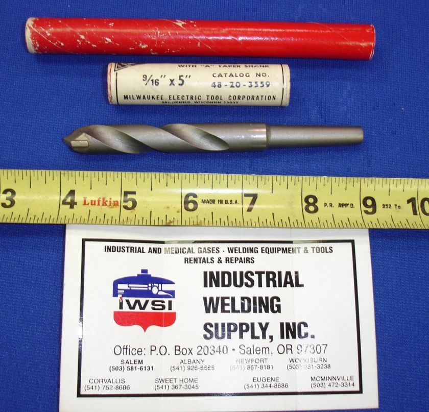 Milwaukee 48 20 3559 9/16 5 Carbide Tip A Taper Shank Concrete Drill 