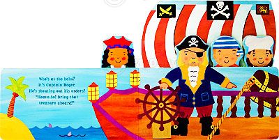 Pirate Party Tab Board Book Boat Shaped Children NEW  