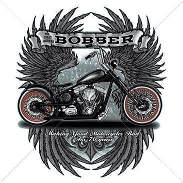 Bobber Motorcycle T Shirt harley rider OLD SCHOOL  