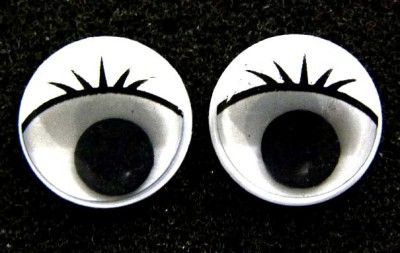 White 15mm Lashes Wiggle Eyes wobbly/googly Craft B1148  