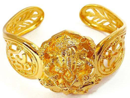 GANESH OHM AUM OM HINDU GOD LORD GOLD BANGLE BRACELET  