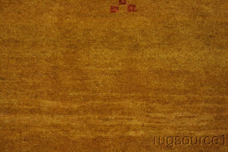   GOLD COLOR 4X5 GABBEH PERSIAN ORIENTAL AREA RUG WOOL CARPET  