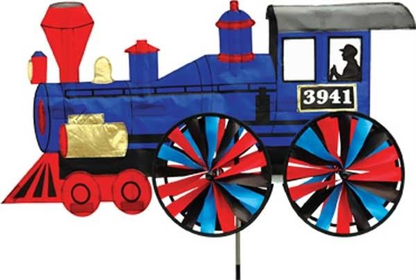 Train Steam Engine Wind Spinner Whirligig Garden Stake  