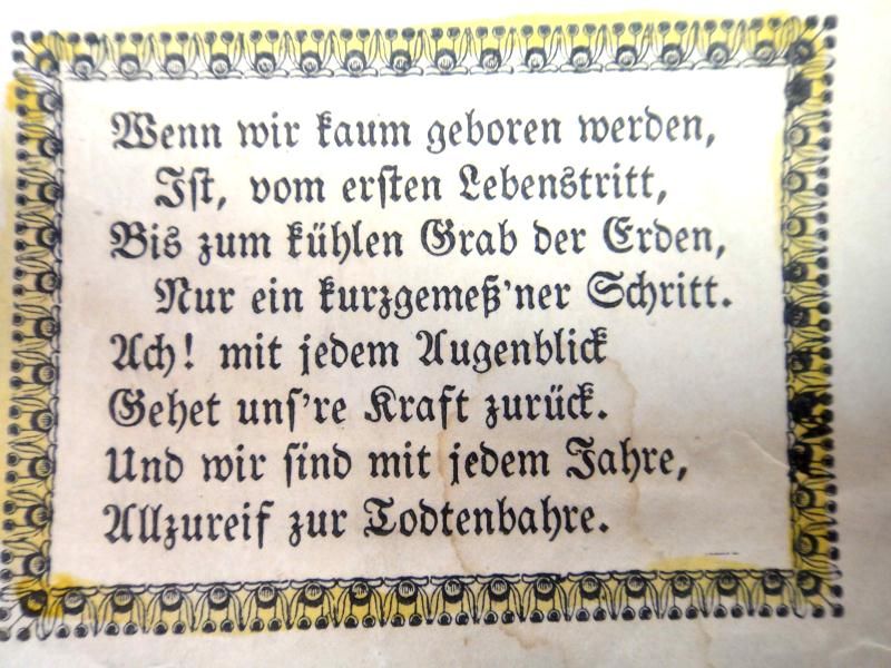 1861 antique FRAKTUR baptism cert KLEIN millersburg pa  