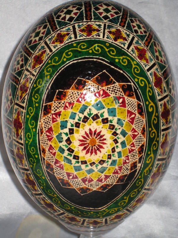 UKRAINIAN STYLE EASTER OSTRICH EGG  