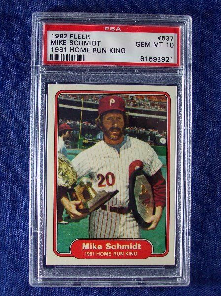 1982 Fleer #637 Mike Schmidt PSA 10 Gem MInt  