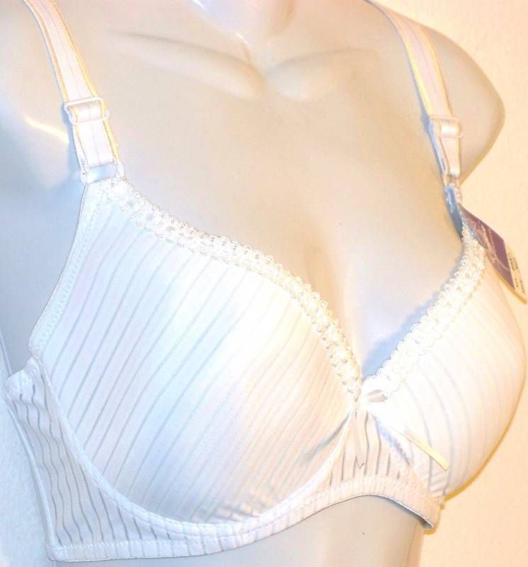 ONE BRA #6687 White STRIPE TRIMED UNDERWIRE NEW 42DD  