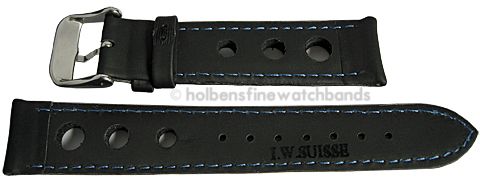   Black / Blue Silicone Rubber Mens Racing Watch Band Strap  