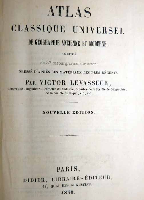 1840 Levasseur Miniature World Atlas 87 MAPS Fine Engraving, Scholarly 