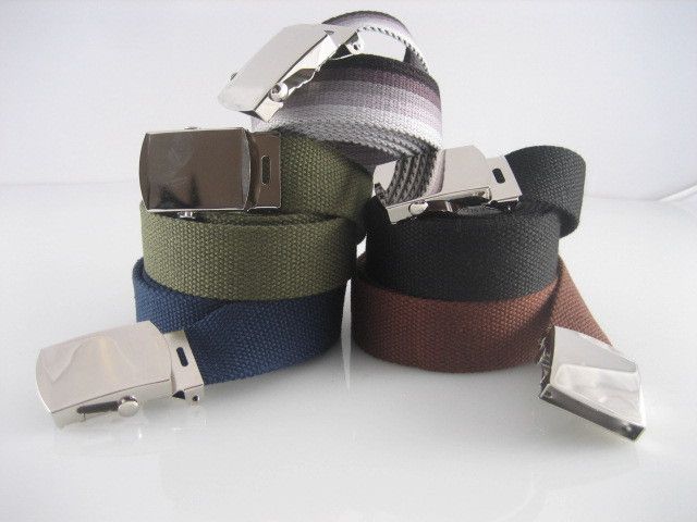 Wholesale LOT Mens Canvas Web Military Belts black +  