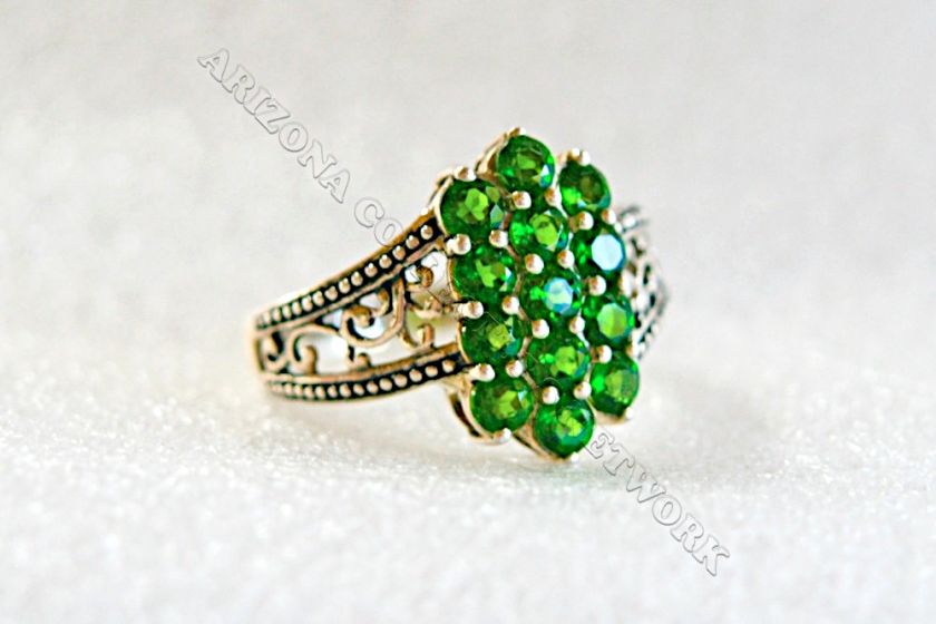 ACN♥ 2.71 ctw FILIGREE CHROME DIOPSIDE .925 STERLING SILVER RING 