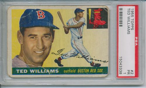 1955 TOPPS TED WILLIAMS #2 PSA 1  