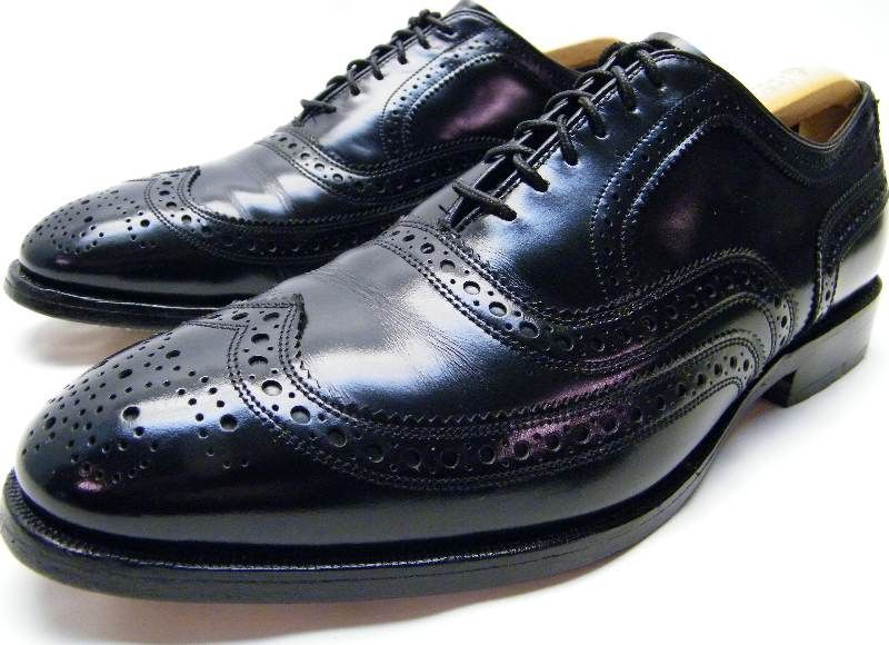   EDMONDS MCALLISTER BLK LEATHER BROGUE OXFORD DRESS SHOES SZ 8D 8 D