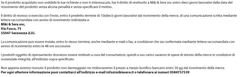   contatti pagamenti spedizioni diritto di recesso garanzia feedback