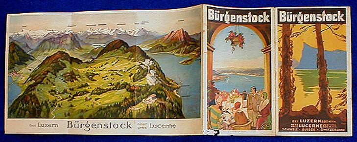 TRAVEL BROCHURE LUCERNE SWITZERLAND 1930 BÜRGENSTOCK  